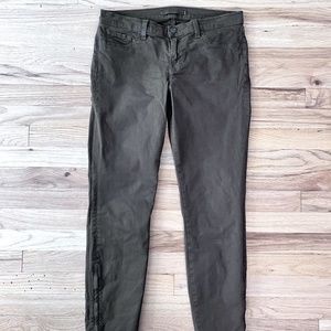 J Brand Mid-Rise Super Skinny Jeans W/Ankle Zippers In Green/Brown Size 29